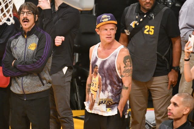 The rocker and several of his bandmates are avid Lakers fans and can often be spotted courtside at games.