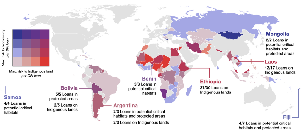 Global map of China-financed development risks