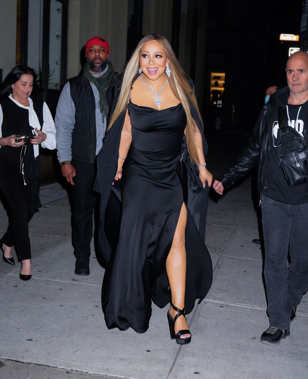 mariah carey high slit gown legs photo