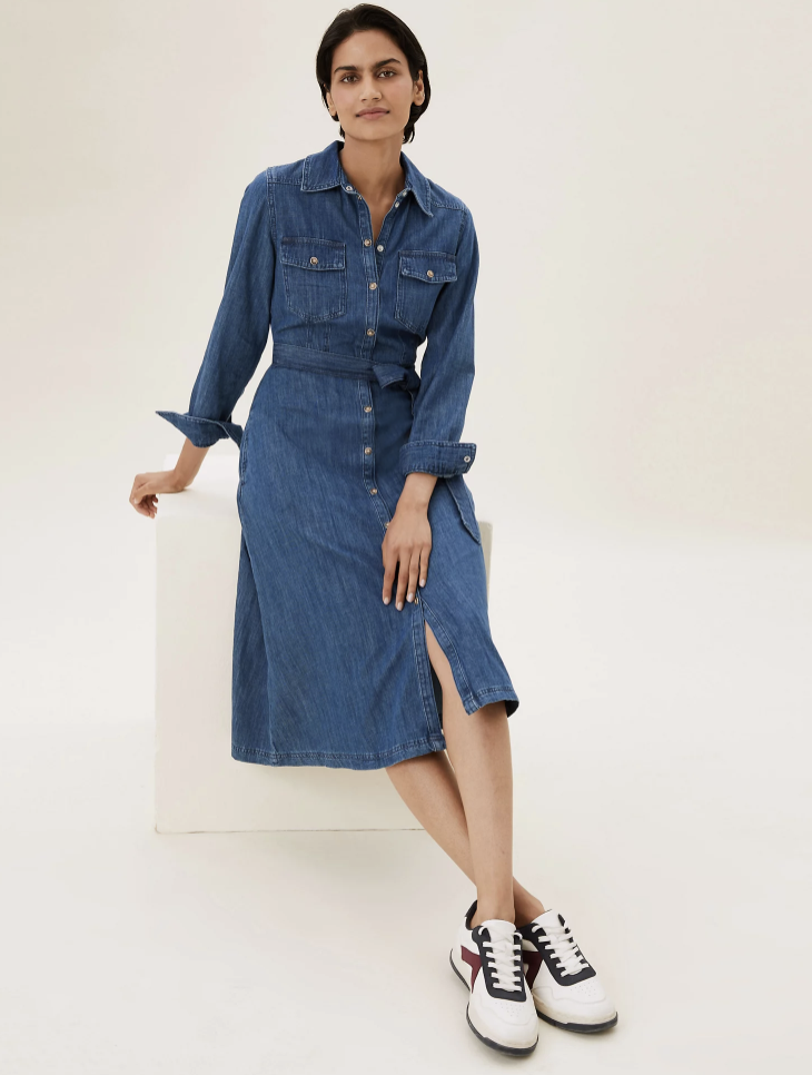 The autumn-ready dress can be dressed up or down with boots or trainers. (Marks & Spencer)