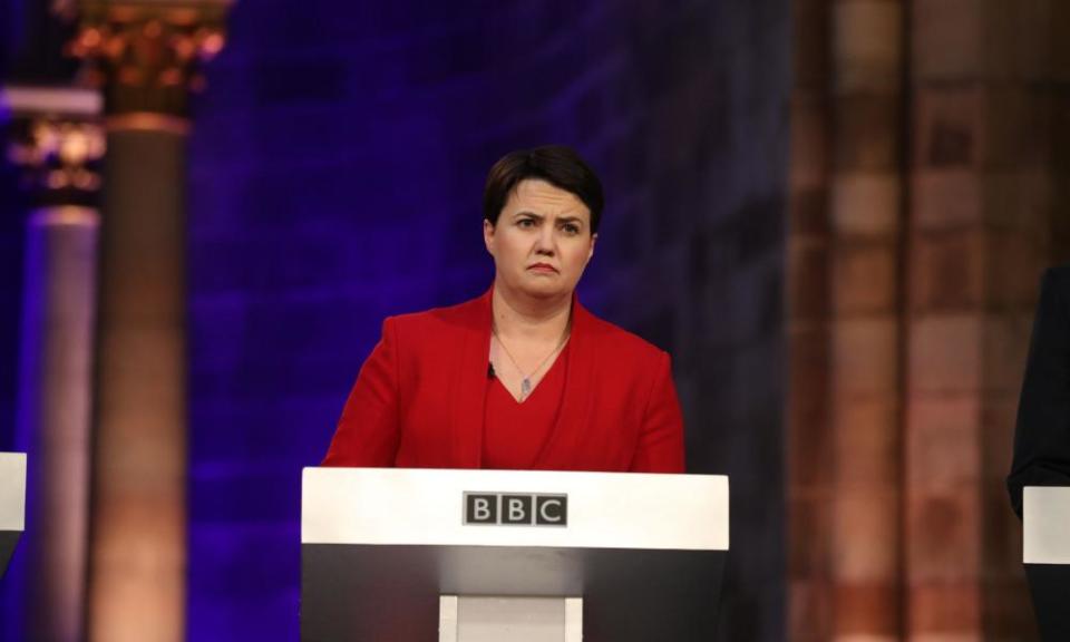 Scottish Conservative leader Ruth Davidson taking part in the Scottish Leaders’ election debate.