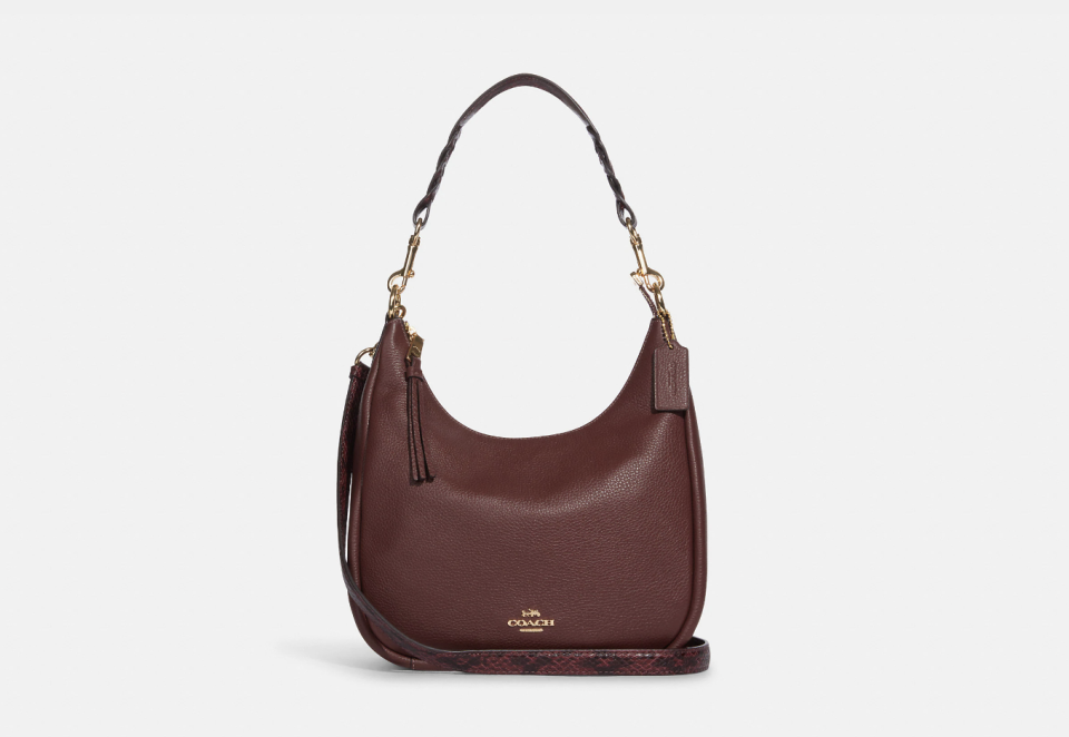 Coach Outlet Jules Hobo in wine (Photo via Coach Outlet)