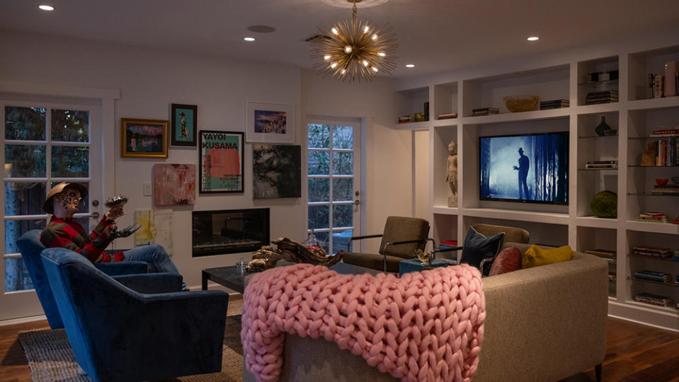 Krueger enjoying a familiar horror flick in the living room - Credit: Anthony Barcelo