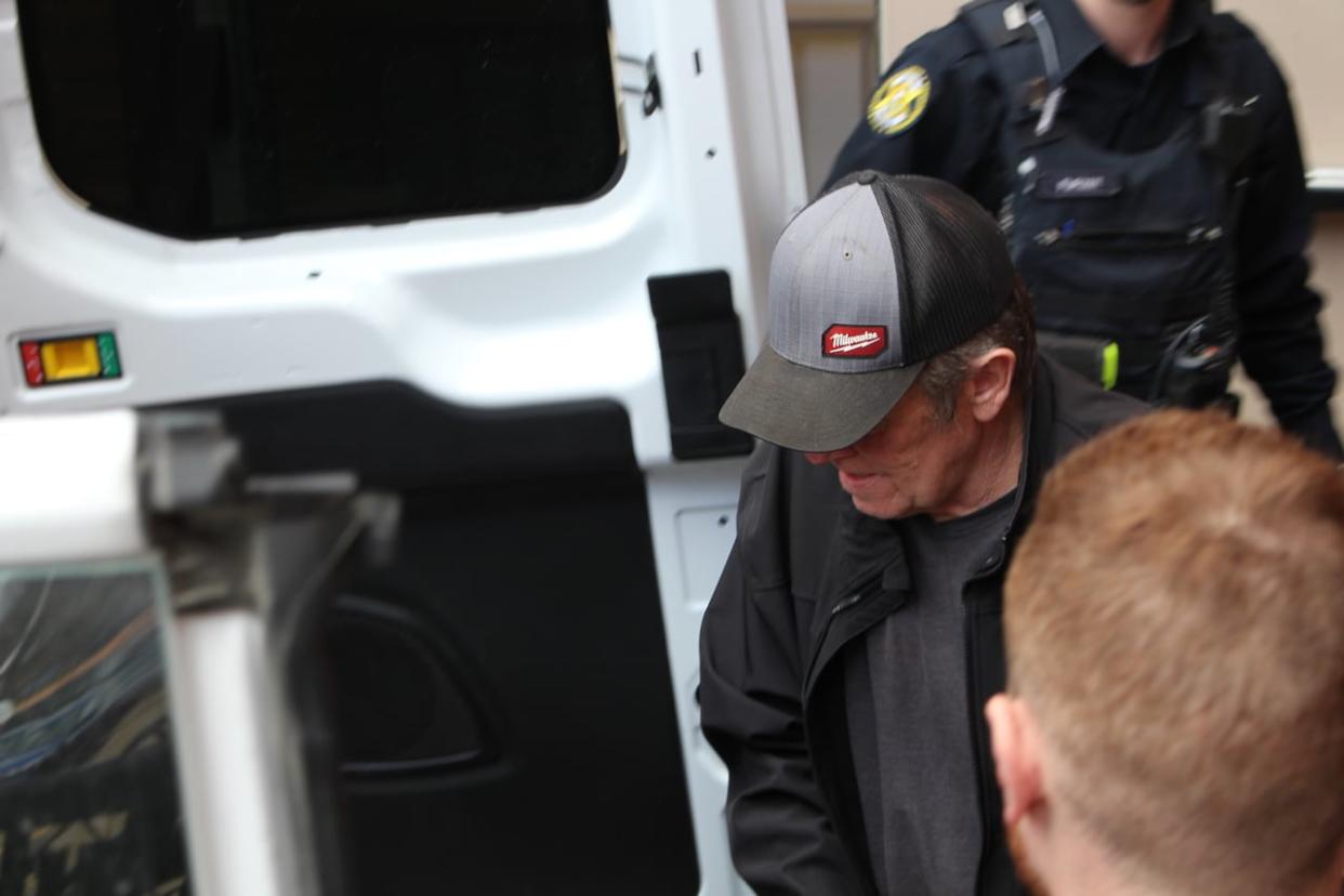Peter Burrell was sentenced to six months in jail for not stopping his car after striking Brian Atkinson as he was driving along Woodstock Road in Fredericton. (Aidan Cox/CBC - image credit)