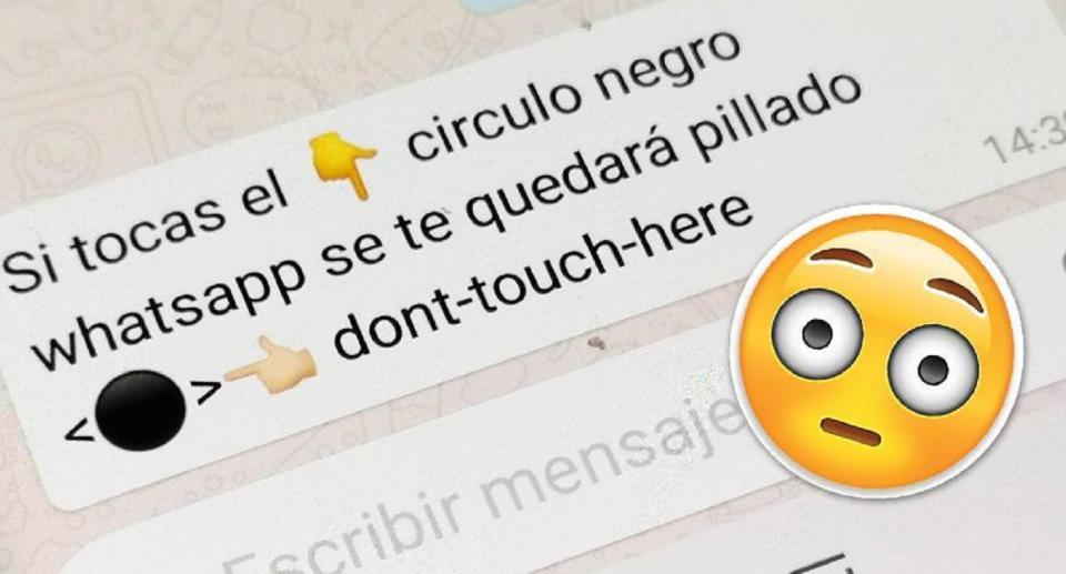 Qué es realmente el círculo negro de WhatsApp que no deberías tocar que le está llegando a mucha gente. Foto: Twitter