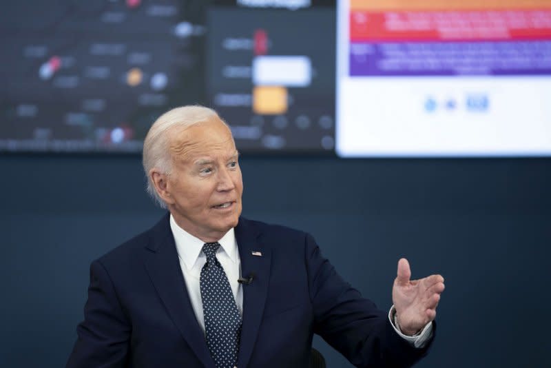 U.S. President Joe Biden and D.C. Mayor Muriel Bowser delivered remarks Tuesday during a briefing from National Weather Service, Homeland Security Department, FEMA and Labor Department officials on extreme weather throughout the United States at the D.C. Emergency Operations Center in Washington, D.C. Photo by Bonnie Cash/UPI