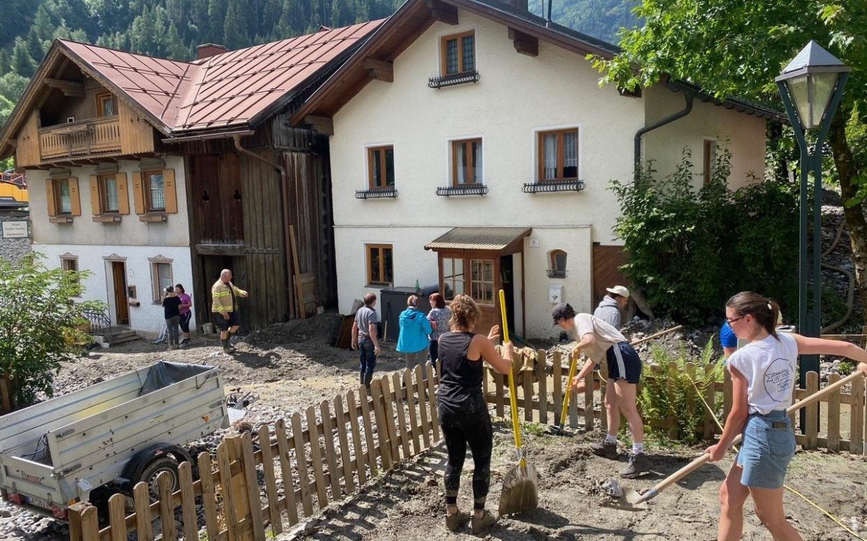 The fire brigade, mountain rescue, Red Cross and community have all been working round-the-clock on the clean-up operation in Austria