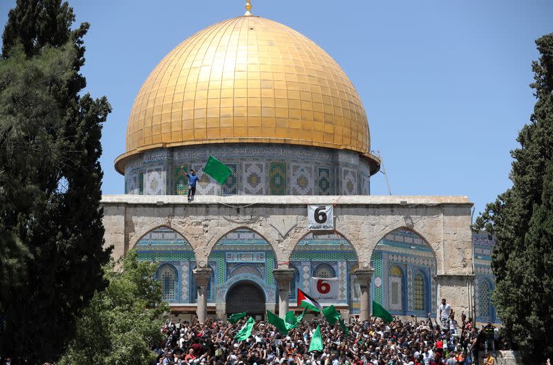 Protest over the possible eviction of several Palestinian families in the Sheikh Jarrah neighbourhood