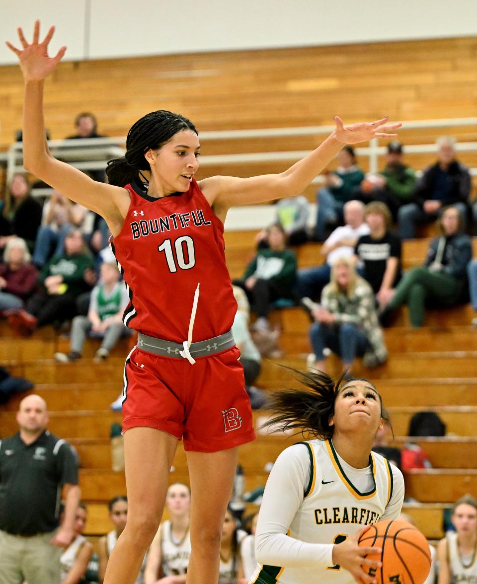 Clearfield and Bountiful play at Clearfield on Wednesday, Jan. 17, 2024. Bountiful won 56-47. | Scott G Winterton, Deseret News