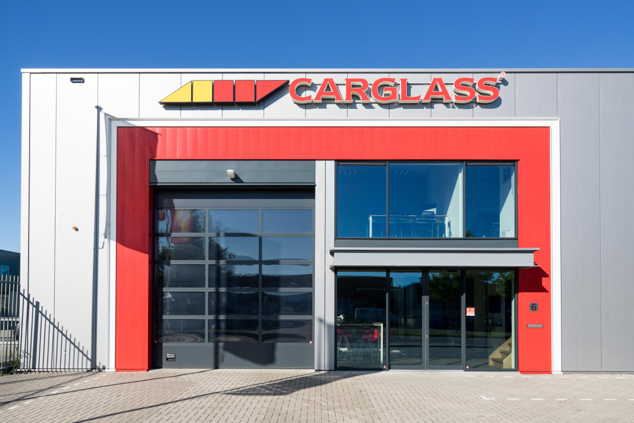 Spijkenisse, Netherlands - June 25, 2018: Carglass garage