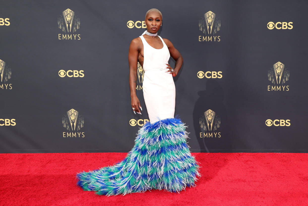 Cynthis Erivo Emmys red carpet 2021 (Rich Fury / Getty Images)