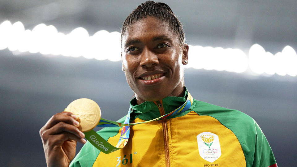 Semenya is seen here with her Rio 2016 Olympic Games gold medal.