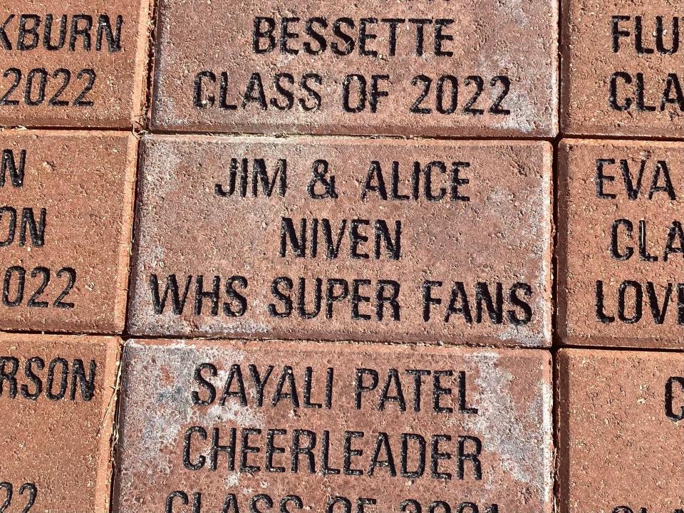 A commemorative brick in front of Chaparral Stadium is dedicated to Jim and Alice Niven. They are about to witness their 54th season of Westlake football.