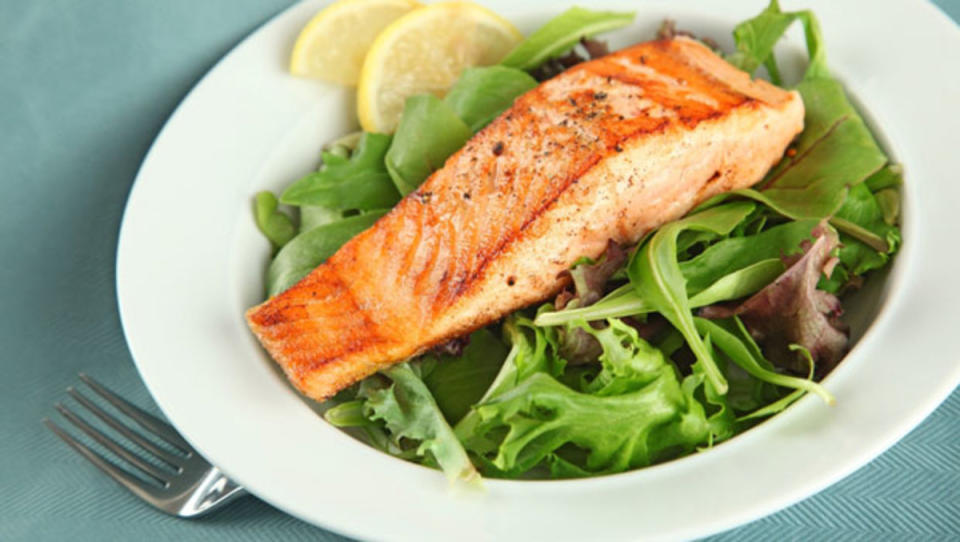 <p>Bobby Flay</p><p>Salmon is so great on the grill and takes almost no time at all.</p><p><strong>Get the recipe: <a href="https://parade.com/29233/bobbyflay/grilled-salmon-with-mustard-bbq-sauce/" rel="nofollow noopener" target="_blank" data-ylk="slk:Grilled Salmon with Mustard BBQ Sauce;elm:context_link;itc:0;sec:content-canvas" class="link ">Grilled Salmon with Mustard BBQ Sauce</a></strong></p>