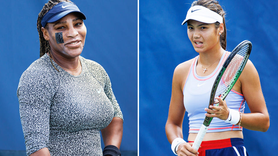 Serena Williams and Emma Raducanu, pictured here at the Cincinnati Masters.