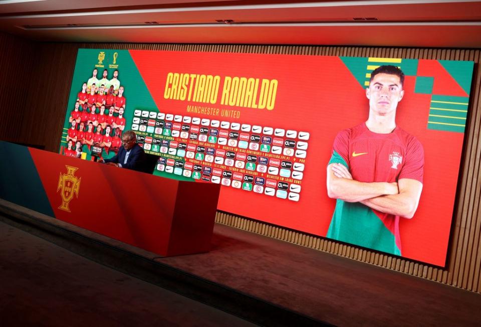 葡萄牙國家足球隊公布卡達世足賽26人名單，由C羅5度率隊征戰。 （路透）