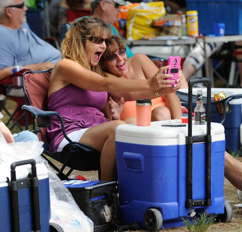 June Jam will get rocking at its 44th annual event in Houston on June 11. Lisa Robinson, left and Polly King of Seaford take a selfie together at the 37th annual June Jam in Houston in 2015.