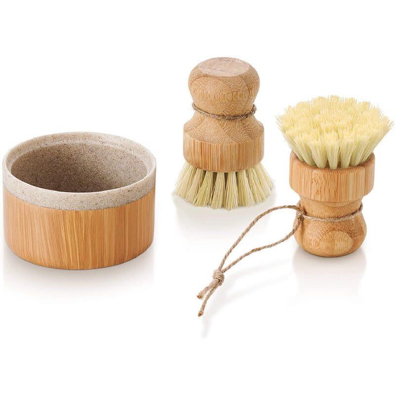 10) Mingbaoge Bamboo Dish Scrub Brushes