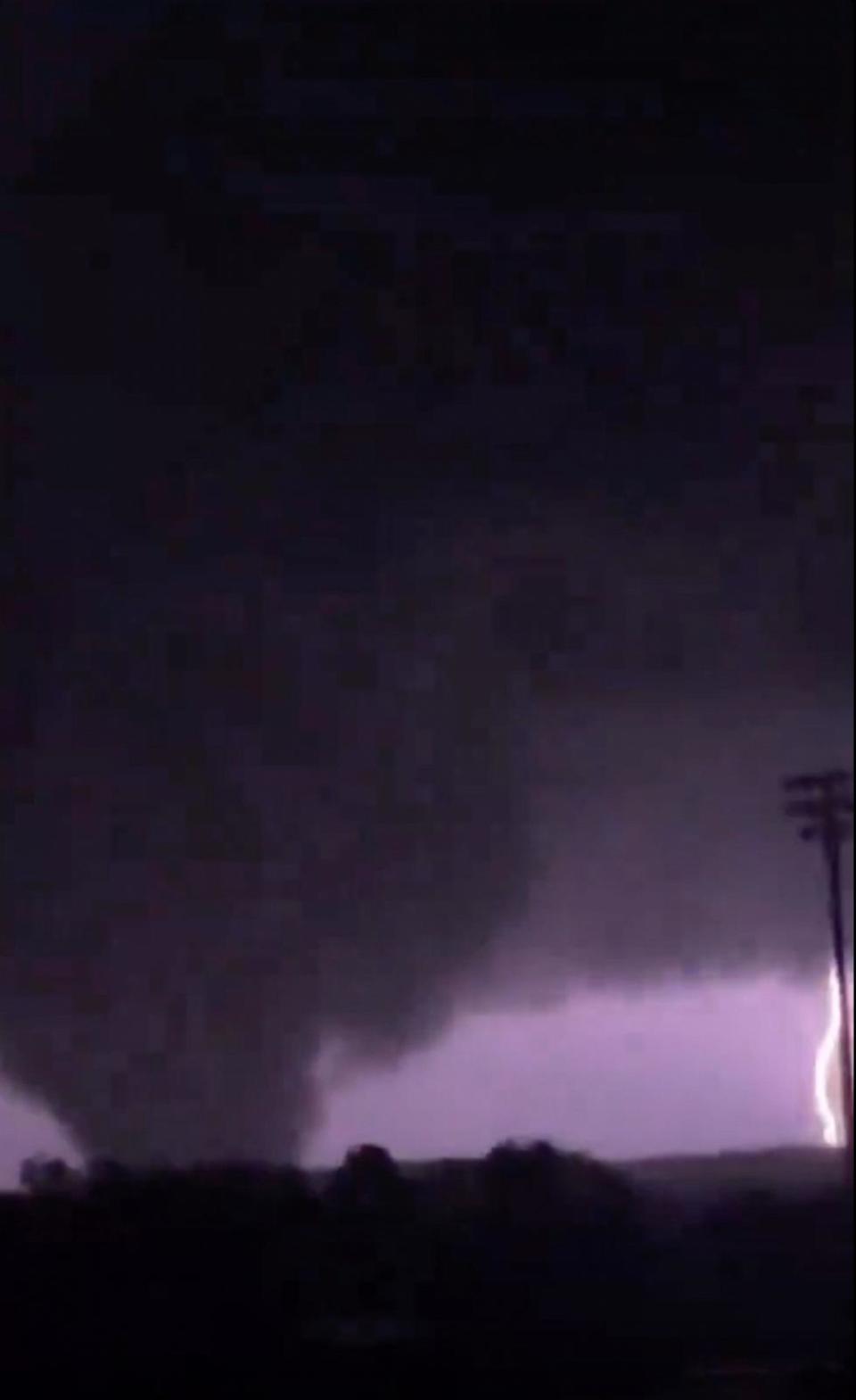 PHOTO: A still from a video taken of a tornado in Barnsdale, OK, May 6, 2024. (James Cole)