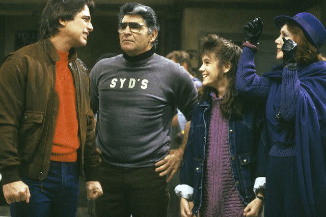 <p>ABC Photo Archives/Disney General Entertainment Content/Getty</p> Tony Danza, Richard Foronjy, Alyssa Milano and Katherine Helmond on 'Who's The Boss?'