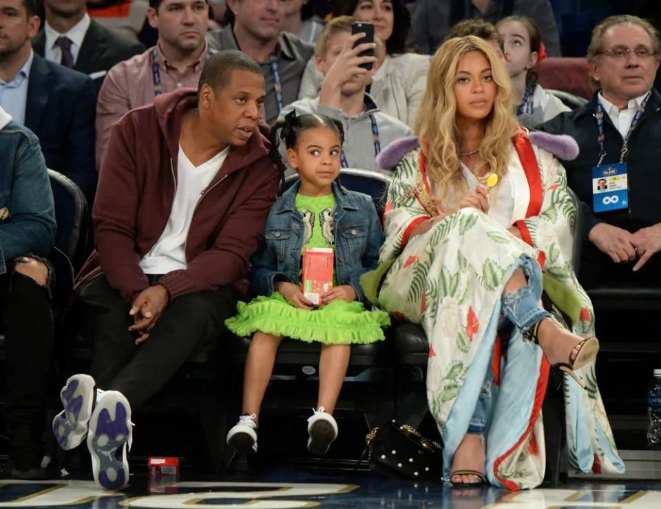 JAY-Z, Blue Ivy and Beyoncé in February