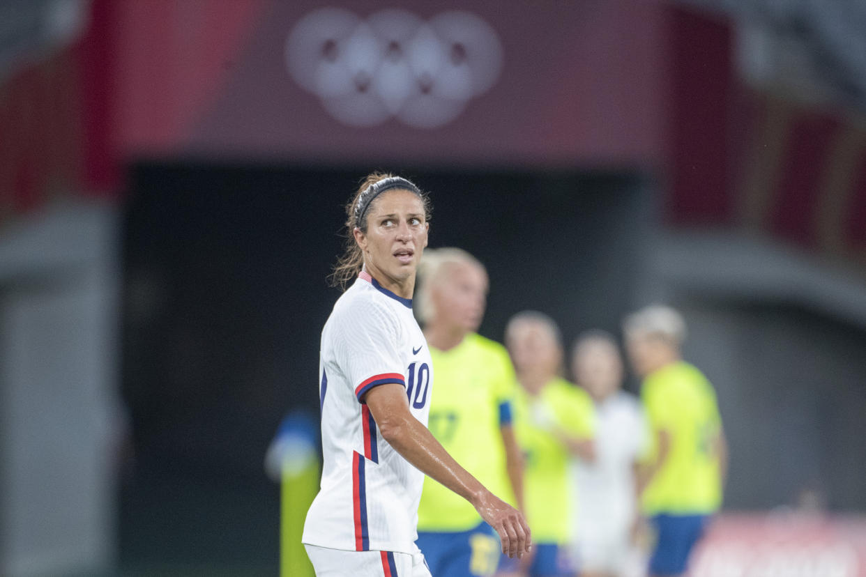 Carli Lloyd and the USWNT were so-so during the group stage at the Olympics, but the gold medal is still very much in their sights. (Photo by Tim Clayton/Corbis via Getty Images)