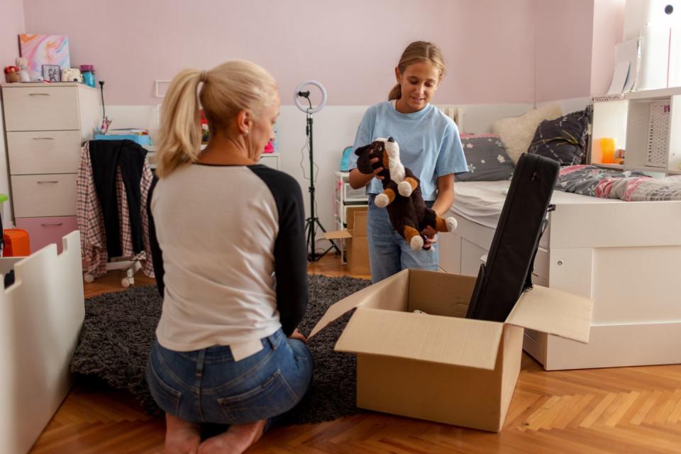 <p>Or a storage room, or a toy chest, or anywhere else that clutter has been accumulating. They may balk at first, but on an indoor day, you'll have a captive audience — and then they just might get into it. Put out three boxes: one for items to keep, one for items to toss and one for items to donate. In the end, they might feel good knowing that some of the stuff they don't use anymore will get a second life in a new home.</p><p><a href="https://www.goodhousekeeping.com/life/a34330608/where-to-donate-toys/" rel="nofollow noopener" target="_blank" data-ylk="slk:Learn about the best places to donate toys »;elm:context_link;itc:0;sec:content-canvas" class="link "><em>Learn about the best places to donate toys »</em></a></p>