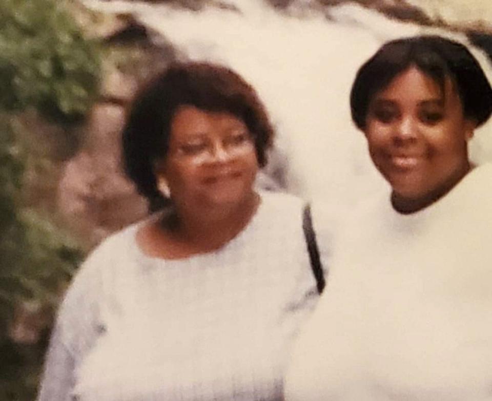 Crystal Cauley, right, smiles as she poses with her mother, the late Marilyn Mills Cauley, in this 1995 photo. Cauley was 15 then.