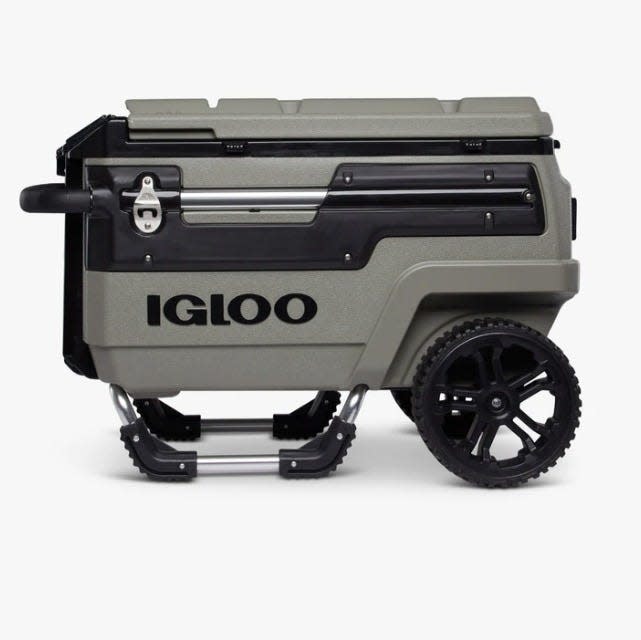 <p><strong>Igloo</strong></p><p>amazon.com</p><p><strong>$279.99</strong></p><p><a href="https://www.amazon.com/dp/B09GPSN12Q?tag=syn-yahoo-20&ascsubtag=%5Bartid%7C10055.g.2137%5Bsrc%7Cyahoo-us" rel="nofollow noopener" target="_blank" data-ylk="slk:Shop Now;elm:context_link;itc:0;sec:content-canvas" class="link ">Shop Now</a></p><p><strong>The Igloo Eco Trailmate scored highest overall in our most recent cooler testing. </strong>It steadily maintained the temperature of soda cans over 36 hours and even kept most of the ice intact. It was easy to move around when full and is designed to handle all kinds of terrain with its oversized wheels. It has a sturdy base and remains steady when parked. It's made from recyclable materials — amongst the first of its kind.</p><p>This hard cooler is packed with useful features like a telescoping handle and a removable food storage container. It also includes a cutting board that stores inside the lid and is designed to be used on the handle when it's extended. The lid comes equipped with four built-in drink cups. It even comes with detachable umbrella holders. In addition to all of its handy features, it opens easily and seals without any pesky latches. The one downside was the location of its drain plus, which made it a trickier to empty and clean than other coolers. Instead of being positioned on the very bottom of the cooler, it's located just above it so it was a little hard to fully empty. It's also a little more expensive than the regular <a href="https://go.redirectingat.com?id=74968X1596630&url=https%3A%2F%2Fwww.igloocoolers.com%2Fproducts%2Ftrailmate-journey-70-qt-cooler&sref=https%3A%2F%2Fwww.goodhousekeeping.com%2Ftravel-products%2Fg2137%2Fbest-coolers%2F" rel="nofollow noopener" target="_blank" data-ylk="slk:Igloo Journey Trailmate;elm:context_link;itc:0;sec:content-canvas" class="link ">Igloo Journey Trailmate</a>.</p><p>• <strong>Style</strong>: Hard cooler with wheels<br>• <strong>Capacity</strong>: 70 quarts<br>• <strong>Dimensions</strong>: 35" x 24"<br>• <strong>Can capacity</strong>: 89 cans</p>
