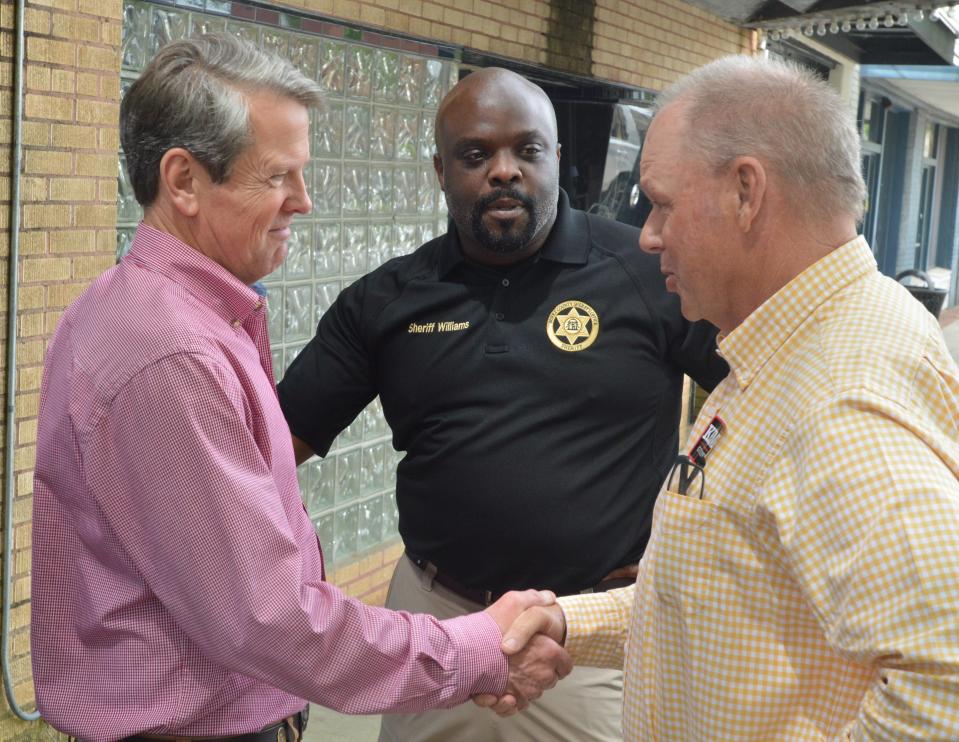Kemp meets with local law enforcement, leaders and Jefferson County Republican Party members and asks for their vote in the approaching primaries.