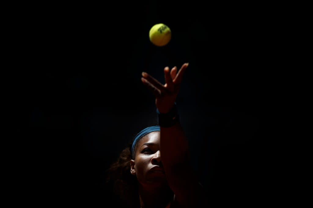 FSerena Williams from U.S. returns the ball to Sara Errani from Italy during the Madrid Open tennis tournament, in Madrid Saturday, May 11, 2013. After nearly three decades in the public eye, few can match Serena Williams’ array of accomplishments, medals and awards. (AP Photo/Daniel Ochoa de Olza, File)
