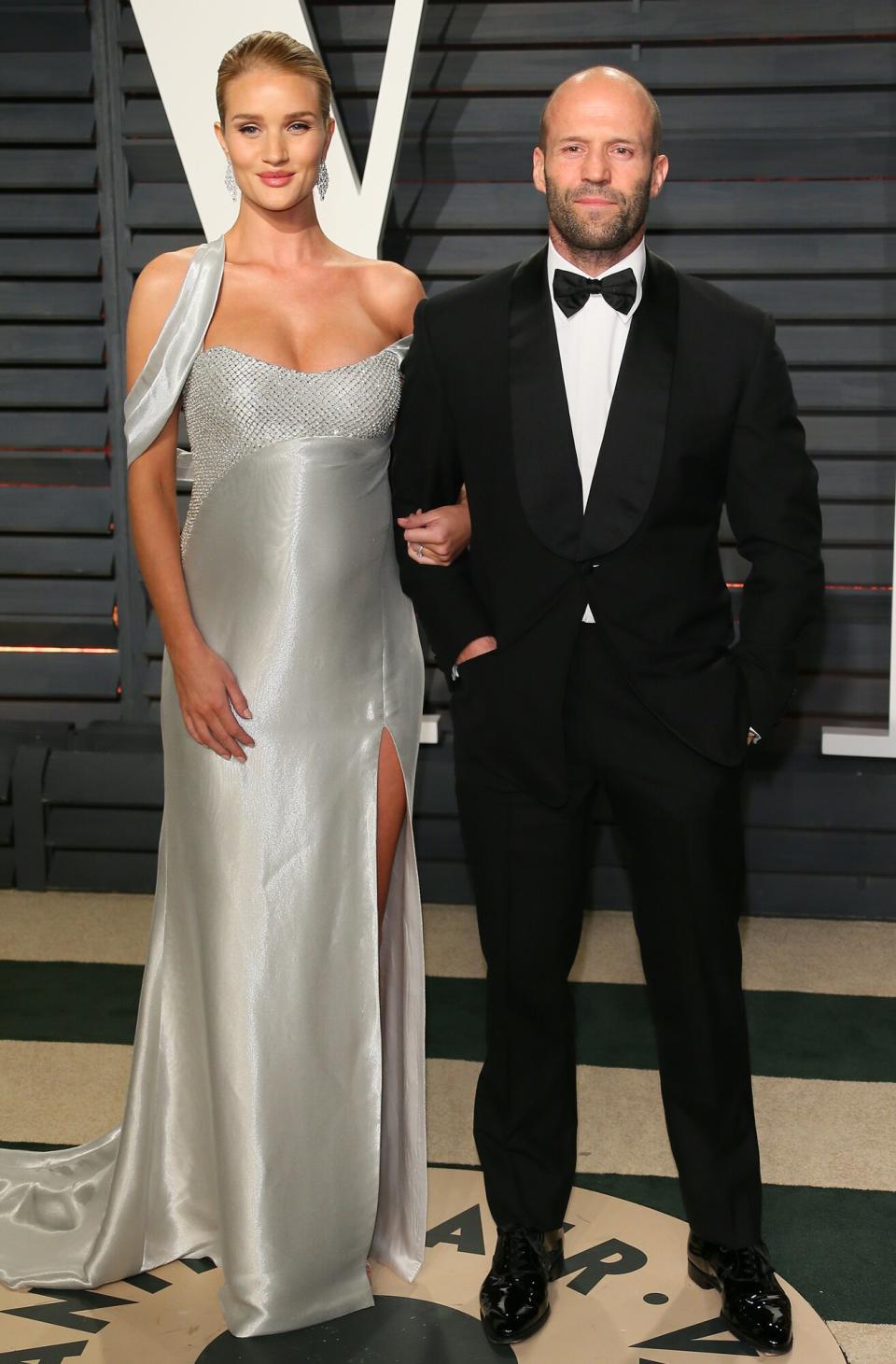 Rosie Huntington-Whiteley and Jason Statham attend the 2017 Vanity Fair Oscar Party hosted by Graydon Carter at Wallis Annenberg Center for the Performing Arts on February 26, 2017 in Beverly Hills, California