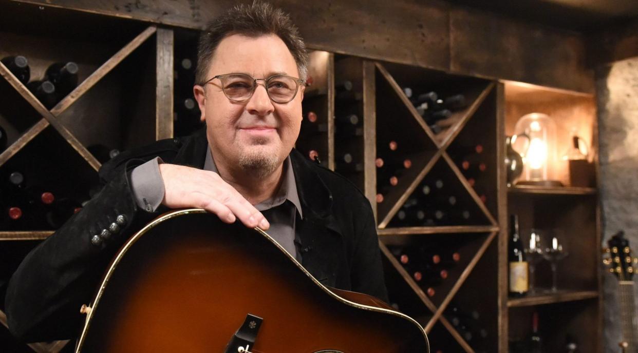 Mandatory Credit: Photo by Jason Merritt/Radarpics/Shutterstock (10965997az)Vince Gill stops by the Circle Television Network, 'Phil Vassar's Songs from the Cellar', in Nashville, TN.