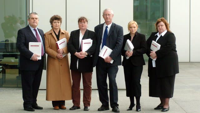 Families of soldiers who died while serving in the British Army at Deepcut. (Johnny Green/PA)