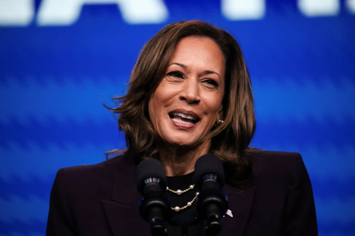 Harris addressed a gathering of the powerful American Federation of Teachers union on Thursday  (REUTERS)