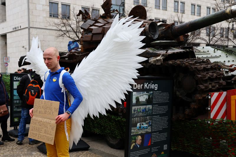 Event marking the first anniversary of the Russian invasion of Ukraine, in Berlin