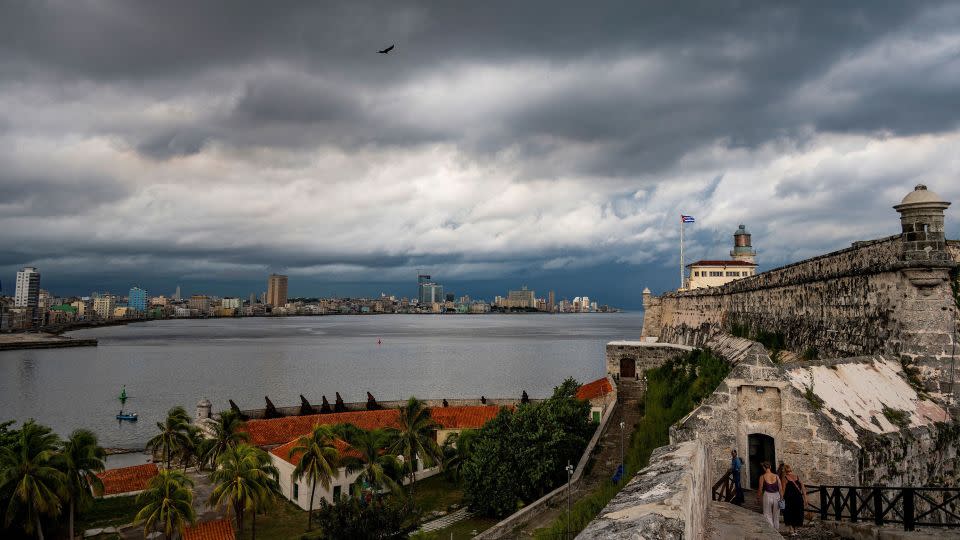 Dark clouds from Tropical Storm Idalia are seen in Havana on August 28, 2023. - Yamil Lage/AFP via Getty Images