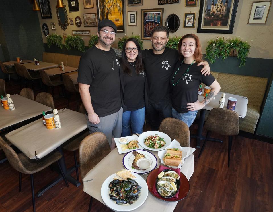 Anthony and Maria Amato, left, Michael Boulos and Veronica Kallas of Crawdaddy's Creole Kitchen in Pleasantville on Thursday, November 2023.