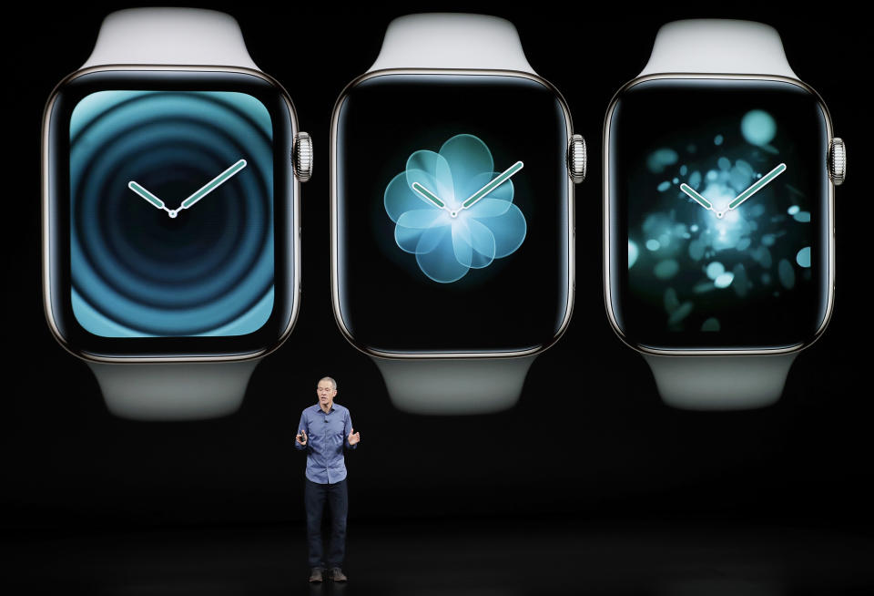 <p>Jeff Williams, Apple’s chief operating officer, helps unveil the newly-updated Apple Watch. (AP) </p>