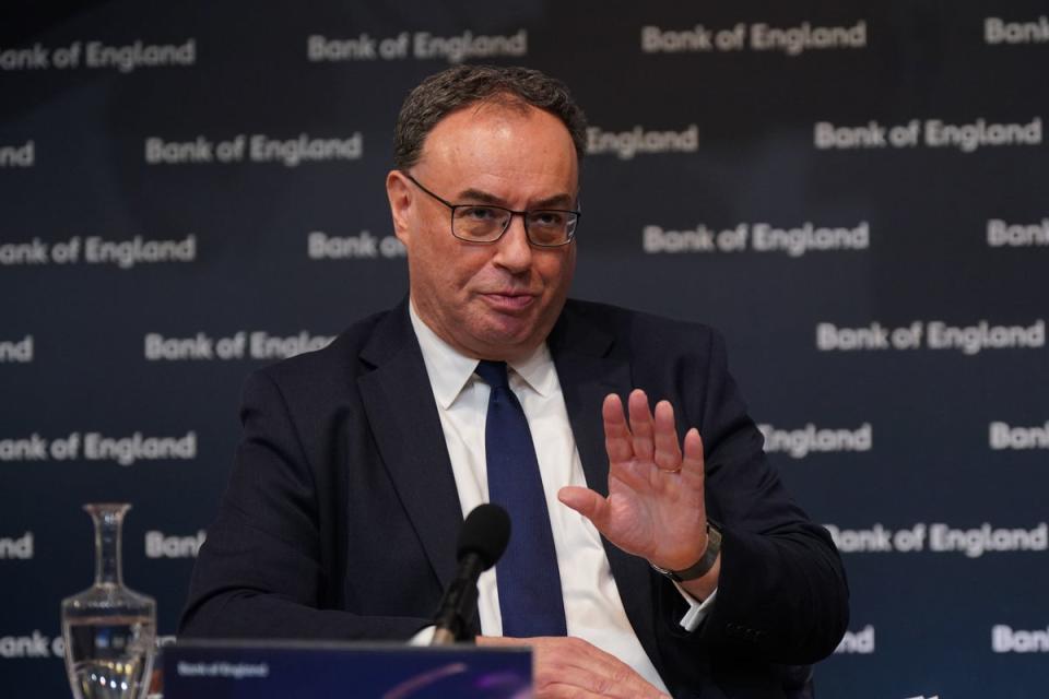 Bank of England governor Andrew Bailey  (PA)