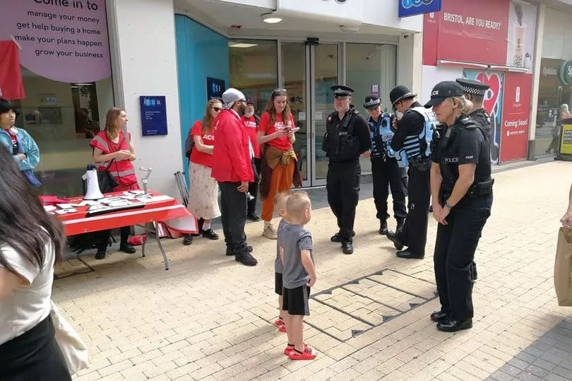 ACORN protesters set up camp at the TSB branches in Broadmead