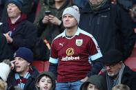 <p>Burnley fans take their place in the Emirates </p>