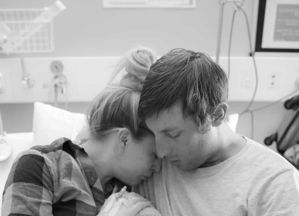 The heartbroken couple had to say goodbye to their firstborn child within hours of his birth. Source: Facebook