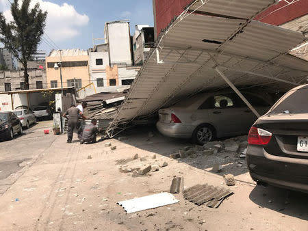 Damages are seen after an earthquake hit in Mexico City, Mexico September 19, 2017. REUTERS/Carlos Jasso