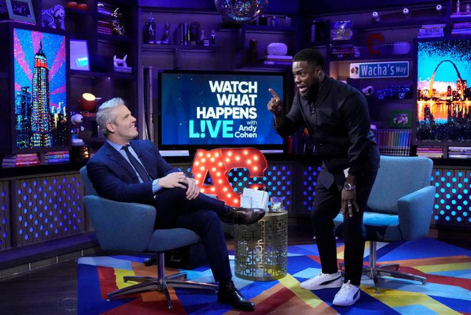 <p>Charles Sykes/Bravo</p> Andy Cohen and Kevin Hart