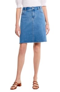 NIC + ZOE Fray Hem Denim Pencil Skirt