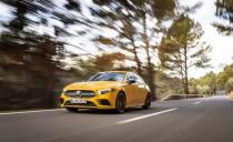 <p>The A35's responsiveness is a joy. The almost nonexistent turbo lag is successfully masked by the automatic's quick downshifts, acceleration is strong, and the engine sounds especially rorty in Sport+ mode, with a nice exhaust crackle during shifts.</p>