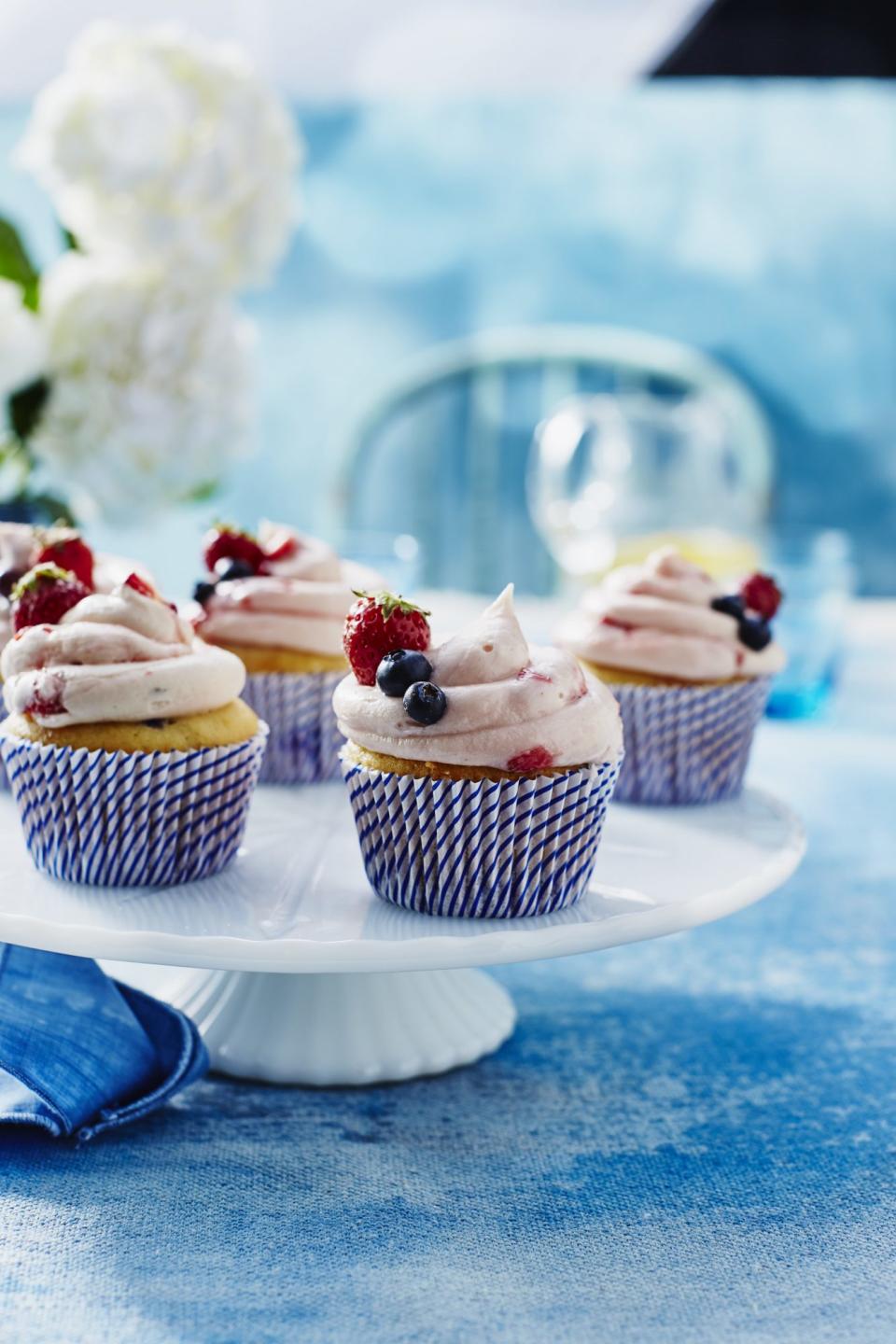 Strawberry-Blueberry Cupcakes