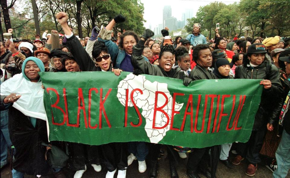 African-American women at the Million Woman March on Oct. 25, 1997 in Philadelphia.