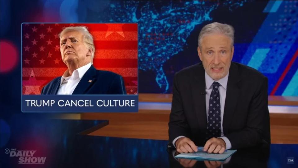 Jon Stewart Says Trump Is the Real Cancel Culture